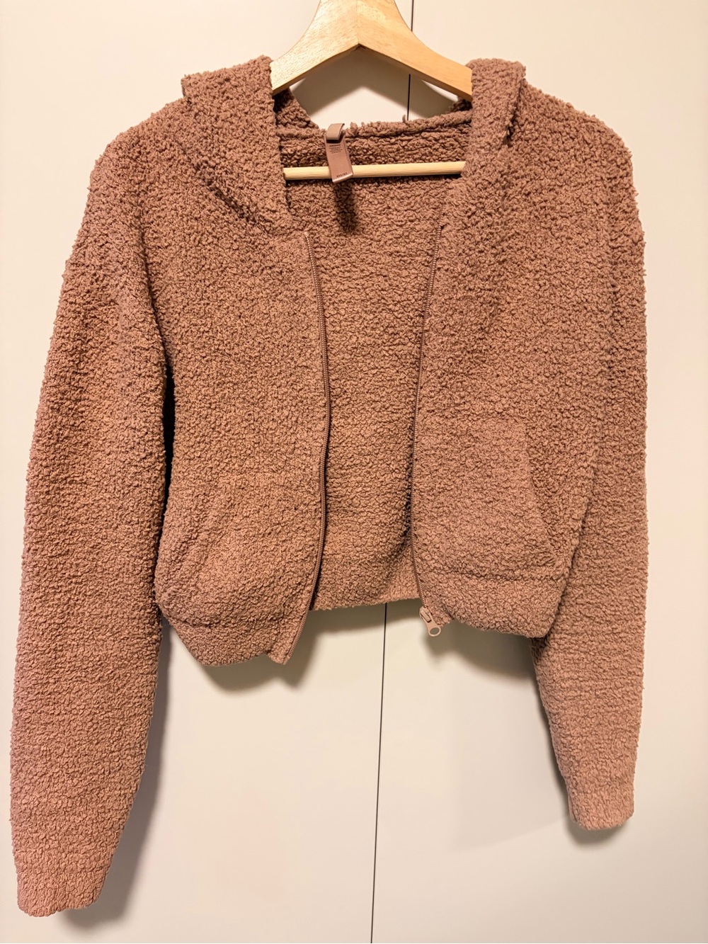 SKIMS Plush Teddy Sherpa Zip Hoodie - Brown
